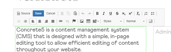 Concrete5 wysiwyg editor